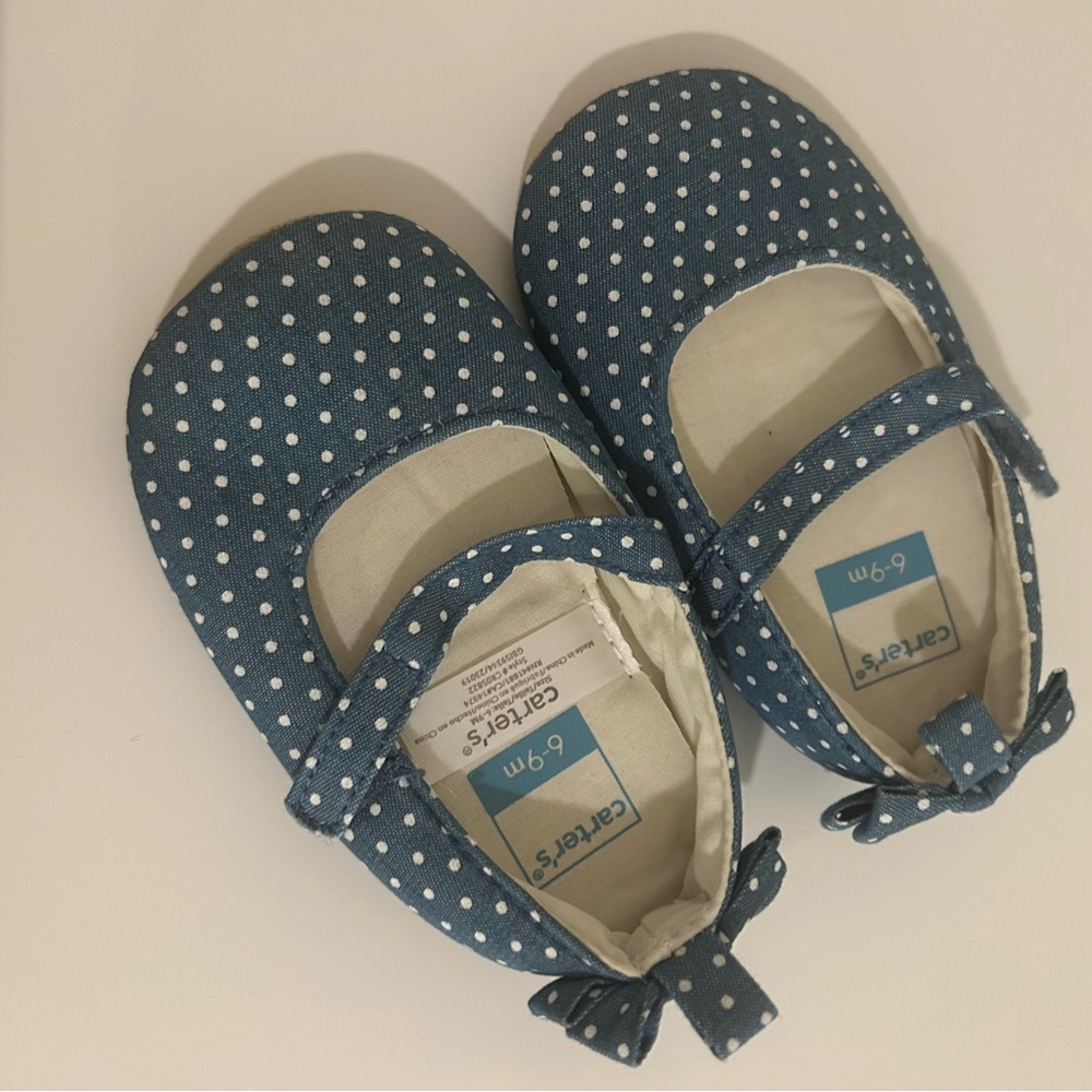 Carter's Navy Polka Dot Baby Shoes